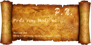 Prónay Noémi névjegykártya
