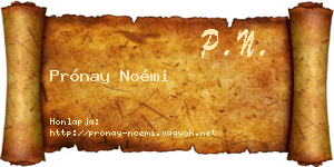 Prónay Noémi névjegykártya